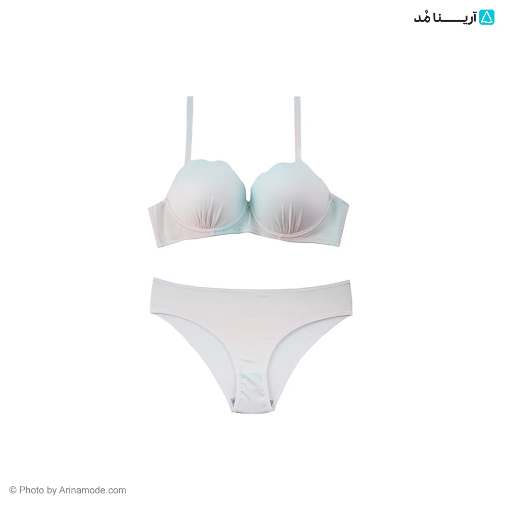 ست شورت و سوتین اسفنجی صدفی لبه دالبری
