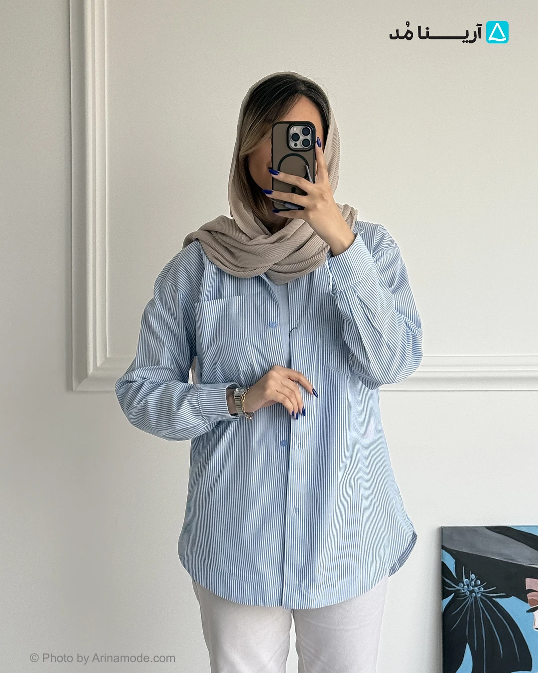 شومیز مانتویی راه راه
