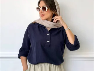 شومیز لینن چهار دکمه