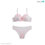 ست شورت و سوتین اسفنجی صدفی لبه دالبری