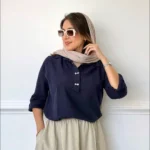 شومیز لینن چهار دکمه