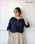 شومیز لینن چهار دکمه